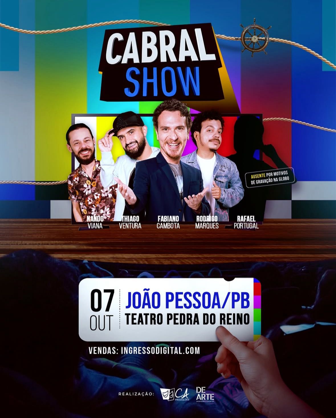 Show de humor “A Culpa é do Cabral” acontece em João Pessoa