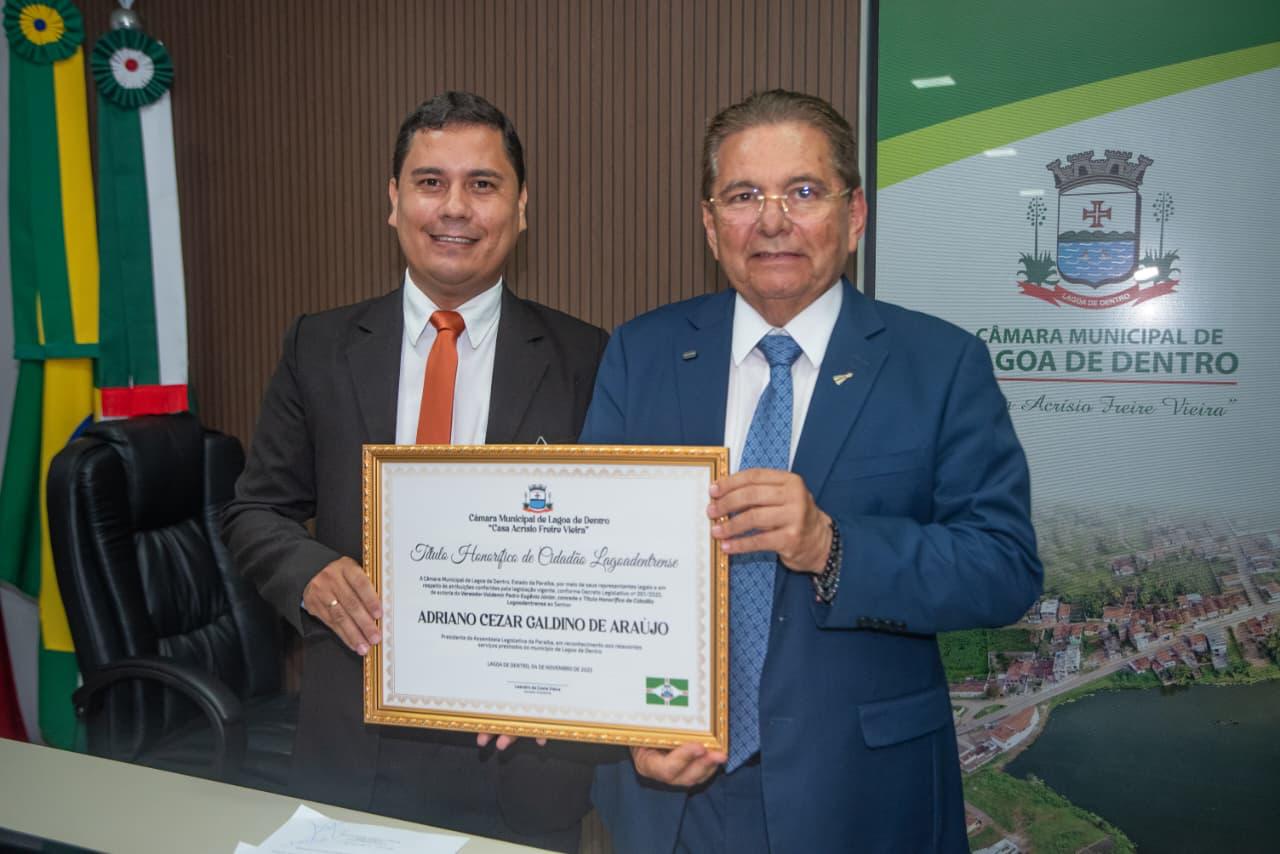 Adriano Galdino recebe título de cidadão de Lagoa de Dentro