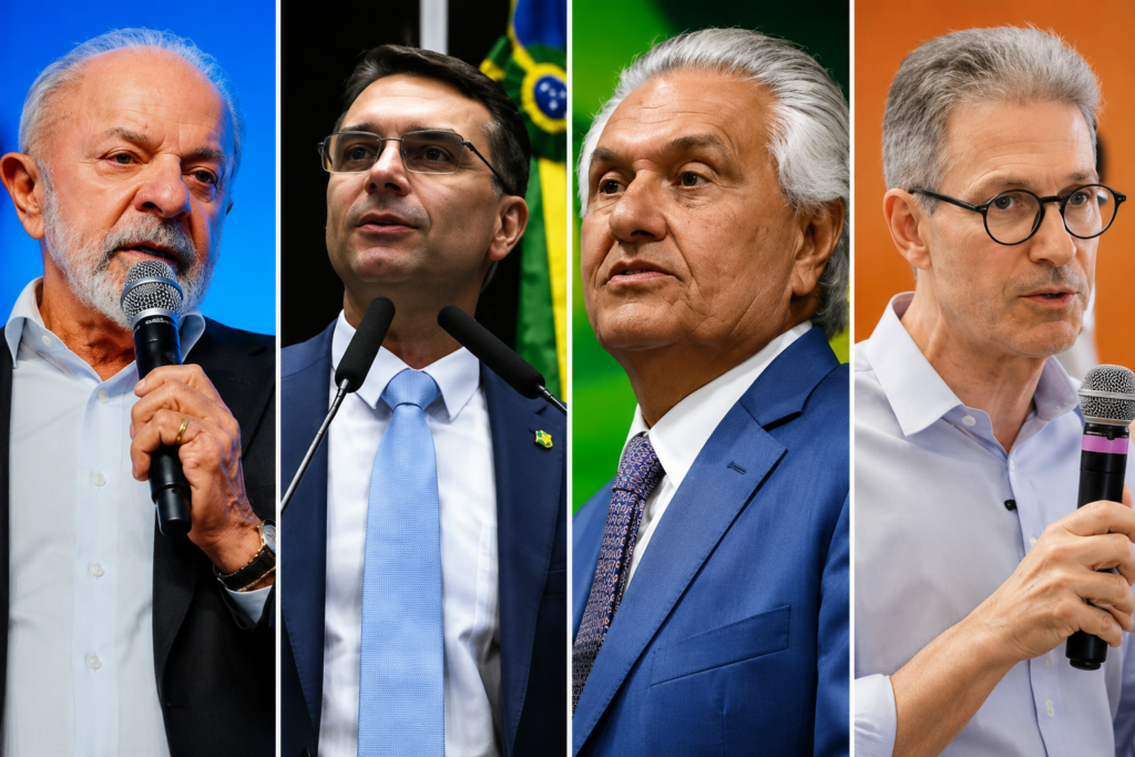 Pesquisa aponta empate de Lula com Flávio, Zema e Caiado no 2º turno
