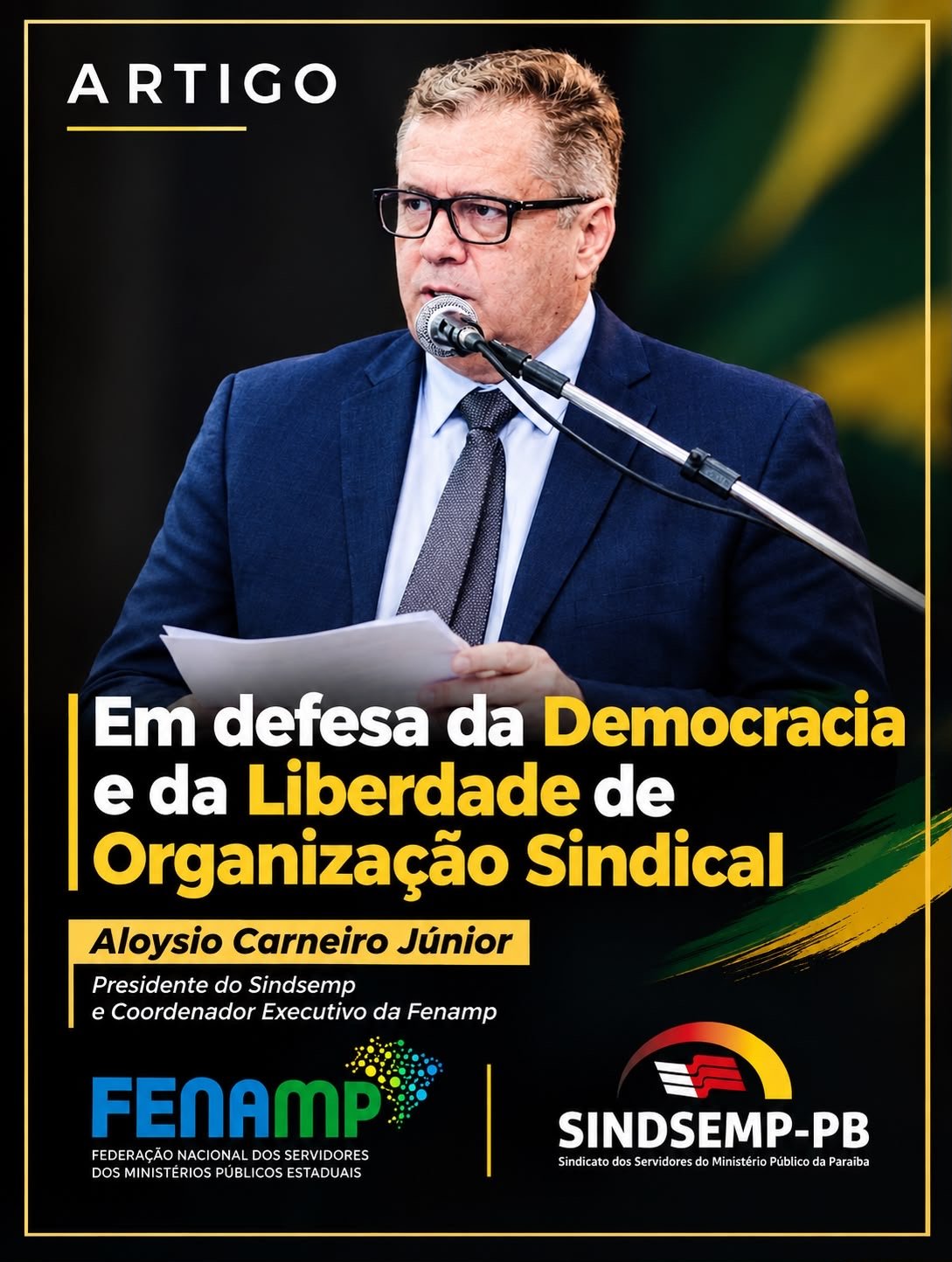 EM DEFESA DO SERVIÇO PÚBLICO, DA DEMOCRACIA E DA LIBERDADE SINDICAL